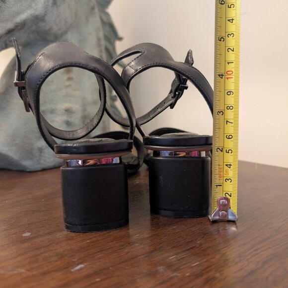 Vince Camuto Black Leather Acaylee Sandals - Picture 3 of 5